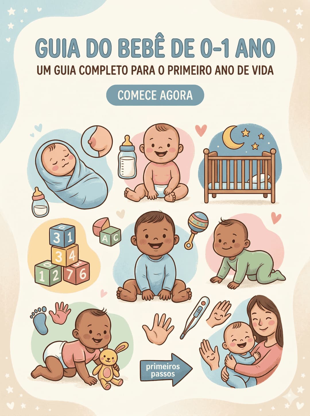 Ilustração visual do Guia do Bebê de 0-1 ano